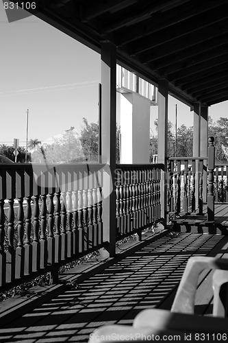 Image of black and white porch