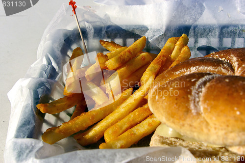 Image of sandwich and french fries