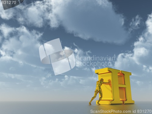 Image of man pushes h