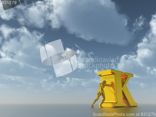 Image of man pushes k