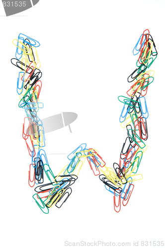 Image of Paperclip Alphabet Letter W