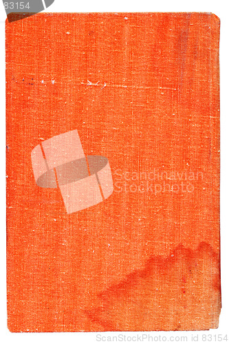 Image of Orange burlap canvas. Over white