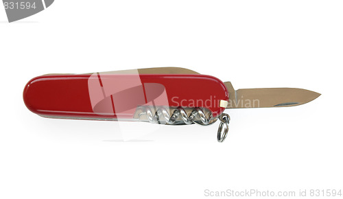 Image of open red penknife