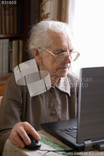 Image of senior woman with laptop