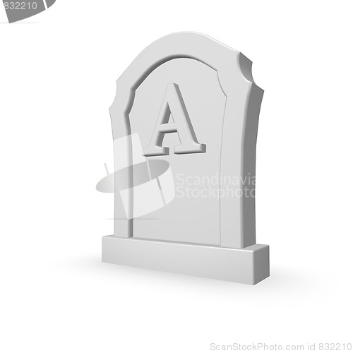 Image of gravestone with letter A