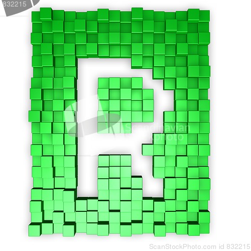 Image of cubes makes the letter r