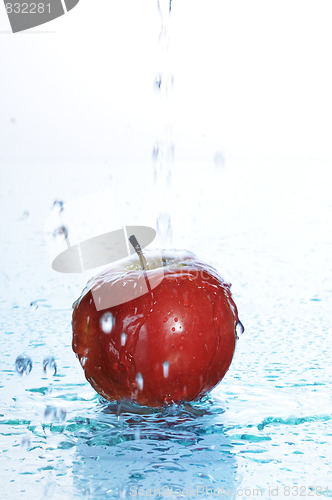 Image of apple in water