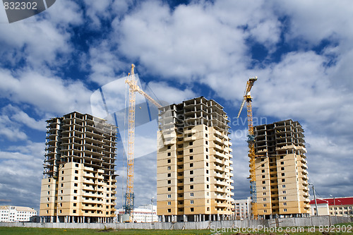 Image of Construction of three buildings