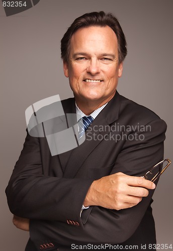 Image of Handsome Businessman Portrait on White