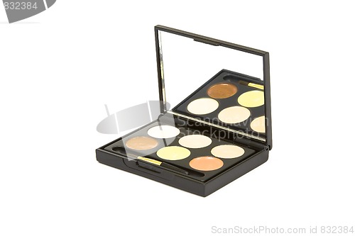 Image of box with eyeshadow  isolated