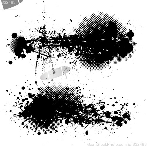 Image of grunge ink splat pair