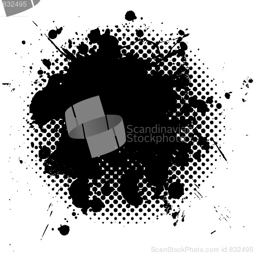 Image of halftone grunge ink splat black