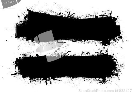 Image of grunge ink banner black