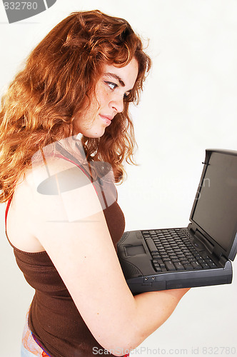 Image of Young girl with laptop.