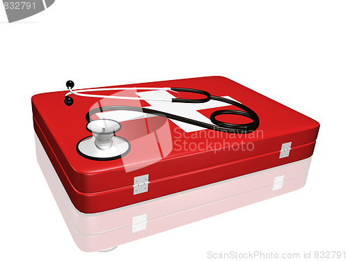 Image of Stethoscope and Medical Kit