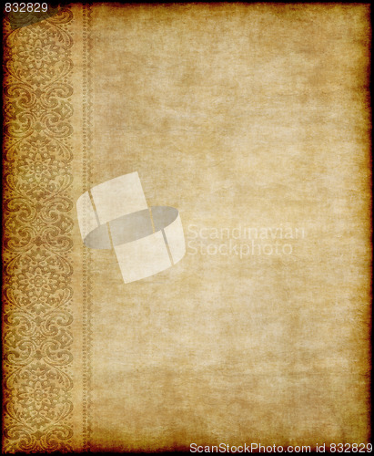 Image of old floral parchment