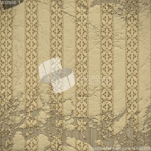 Image of old wallpaper on the wall