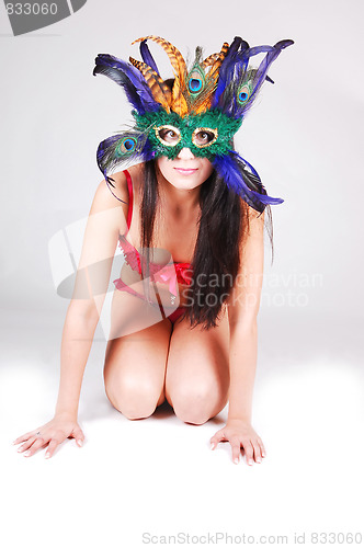 Image of Young woman with mask.