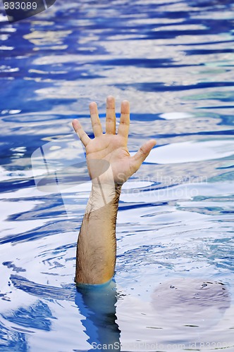 Image of Hand of drowning man