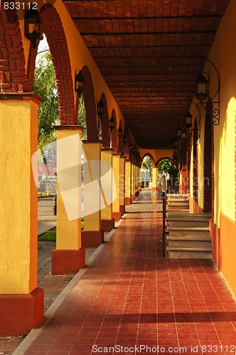 Image of Sidewalk in Tlaquepaque district, Guadalajara, Mexico