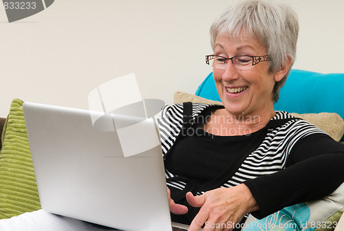 Image of Senior Woman On A Laptop - 1