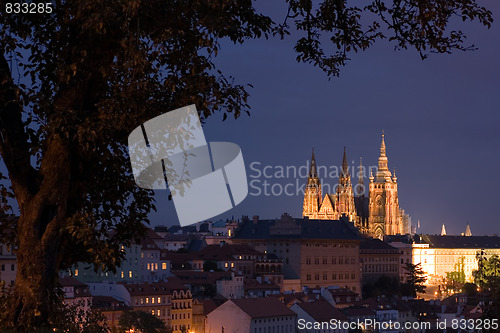 Image of Saint Vitus's Cathedral at night