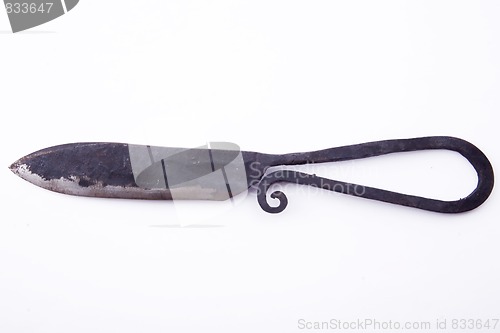 Image of old knife made by blacksmith 