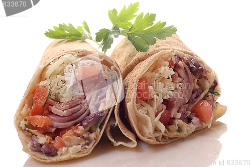 Image of Two Tortilla Wrap Cut in Half