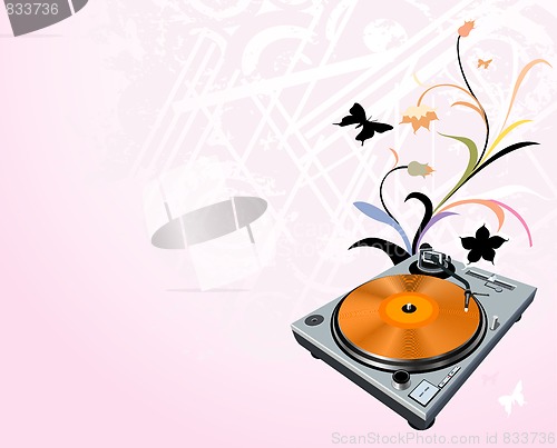 Image of turntable and flowers