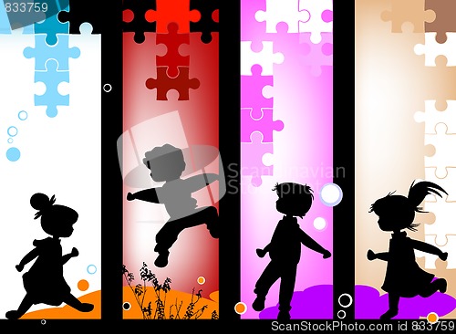 Image of kids silhouettes