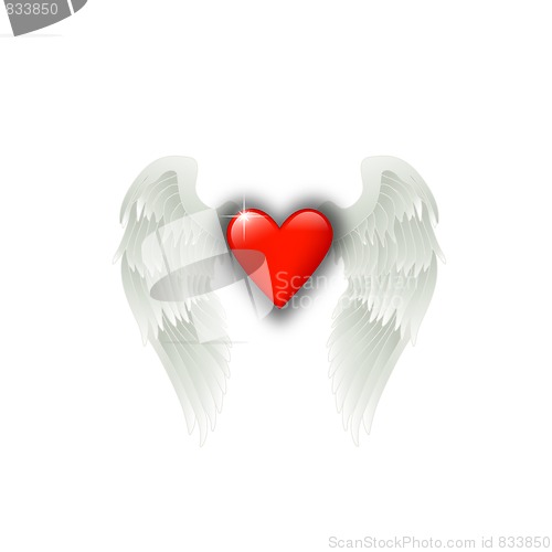 Image of heart with angel wings 