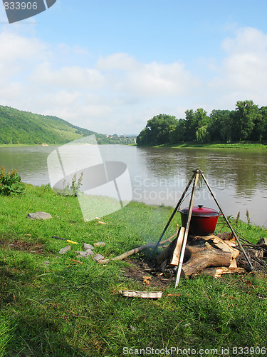 Image of Tourist kettle on the river