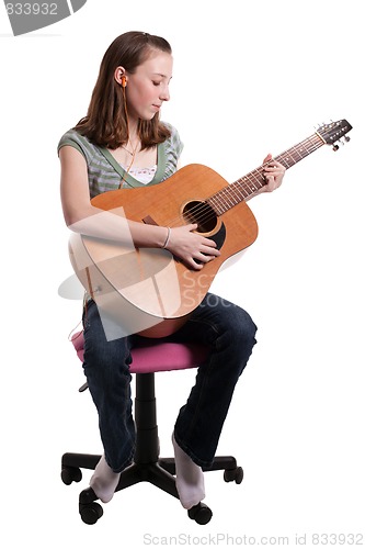 Image of Teen Playing Guitar