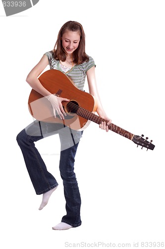 Image of Dancing Teen Playing Guitar