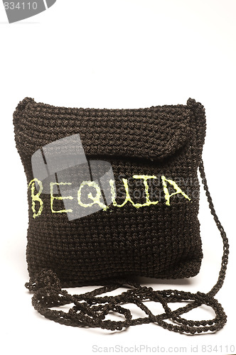 Image of knitted change purse bag souvenir of bequia