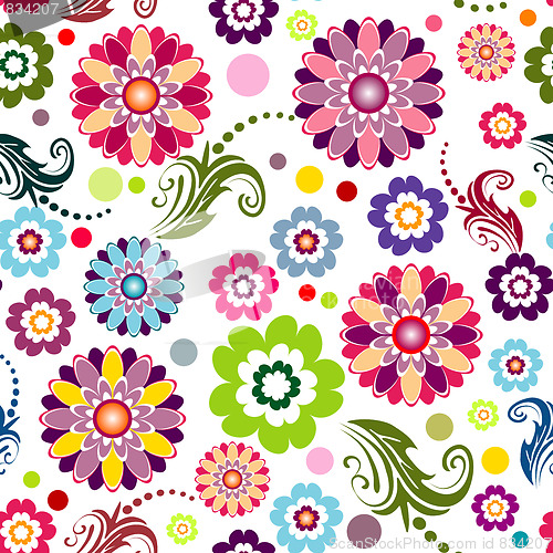 Image of Seamless Floral Vivid Pattern (vector)