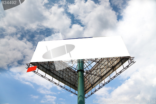 Image of the billboard on the blue sky background.