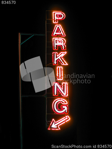 Image of Parking sign neon light