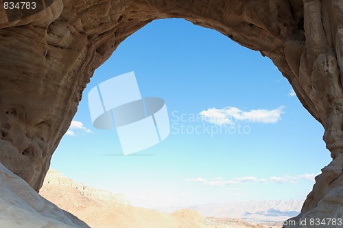 Image of Desert landscape seen from the cave 