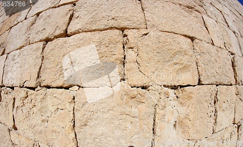 Image of Convex ancient stone wall texture