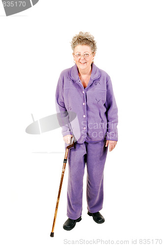 Image of Senior woman with cane.