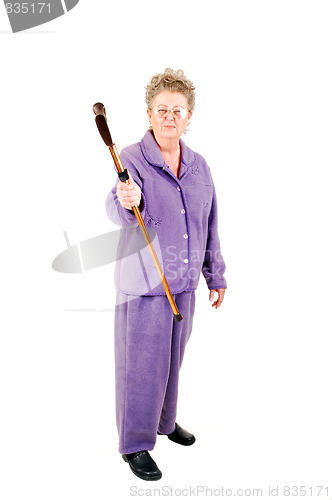 Image of Senior woman with cane.