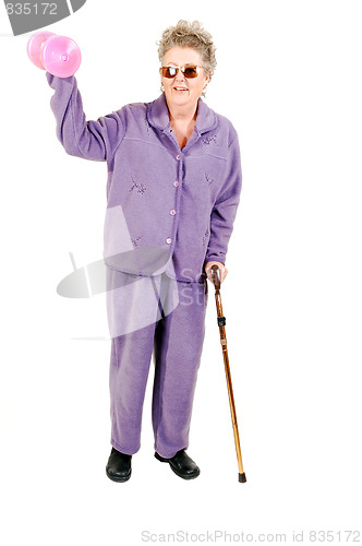Image of Senior woman with cane.
