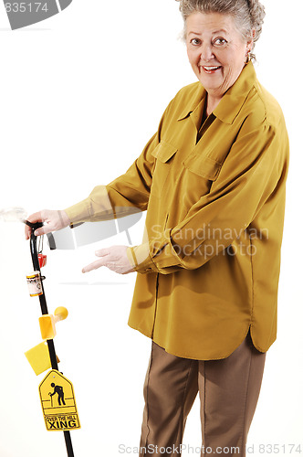 Image of Senior woman with cane.