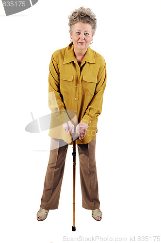 Image of Senior woman with cane.