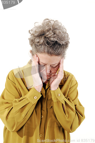 Image of Senior woman with a headache.