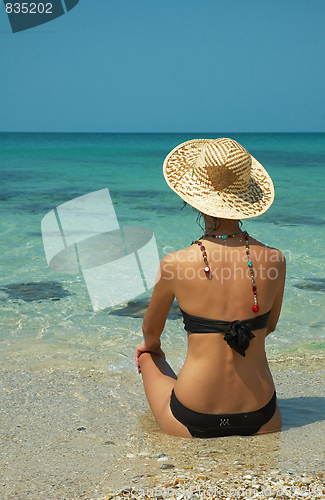 Image of Beautiful women  on the beach