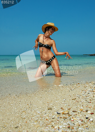 Image of Beautiful women  on the beach