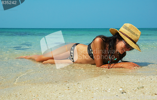 Image of Beautiful women  on the beach