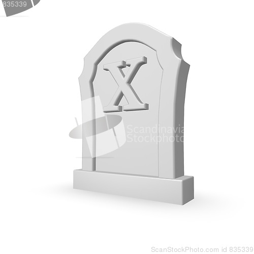 Image of gravestone with letter x